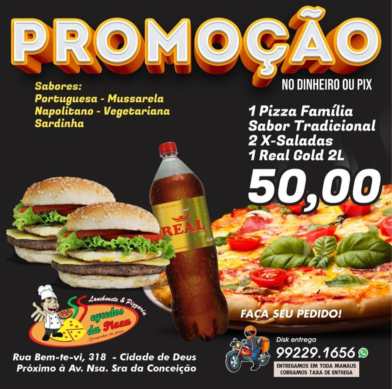 Papa Pizza Manaus: Delivery, Preço, Cardápio, Telefone