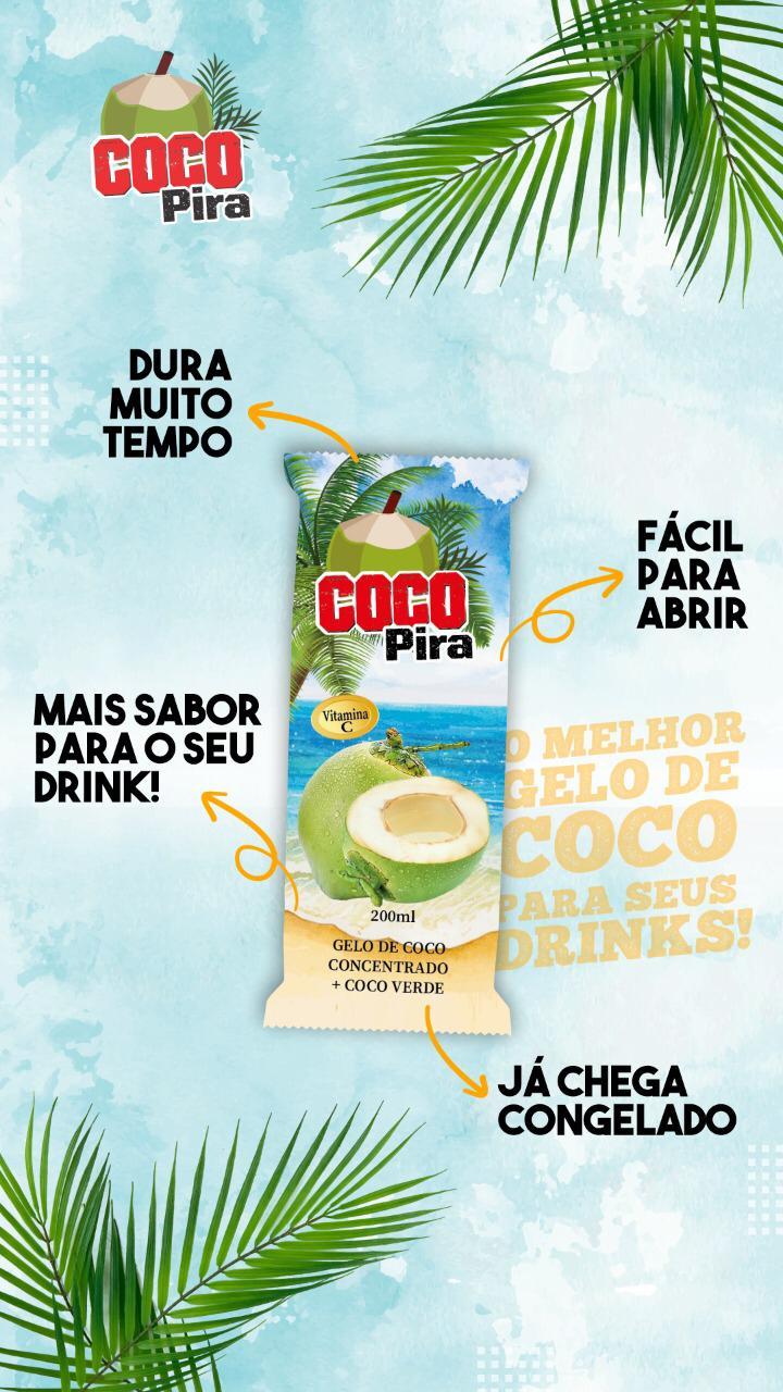 Gelo Piradrink Sabor Água de Coco 200ml