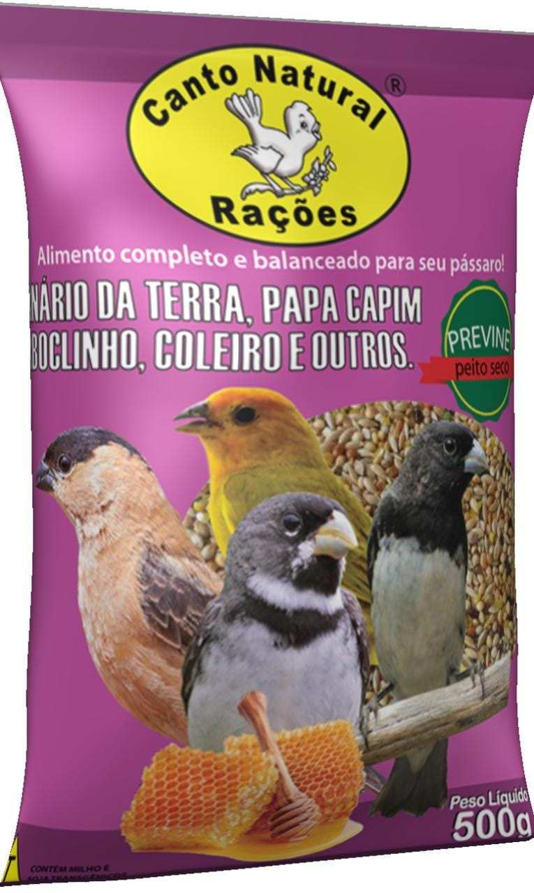 Ração canto mais coleiro super premium/papa capim