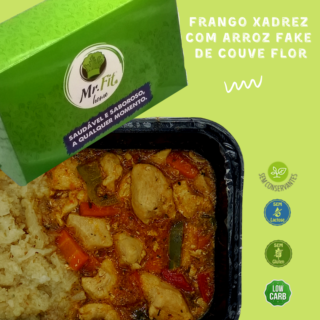 Frango Xadrez 150g + Arroz Branco 100g