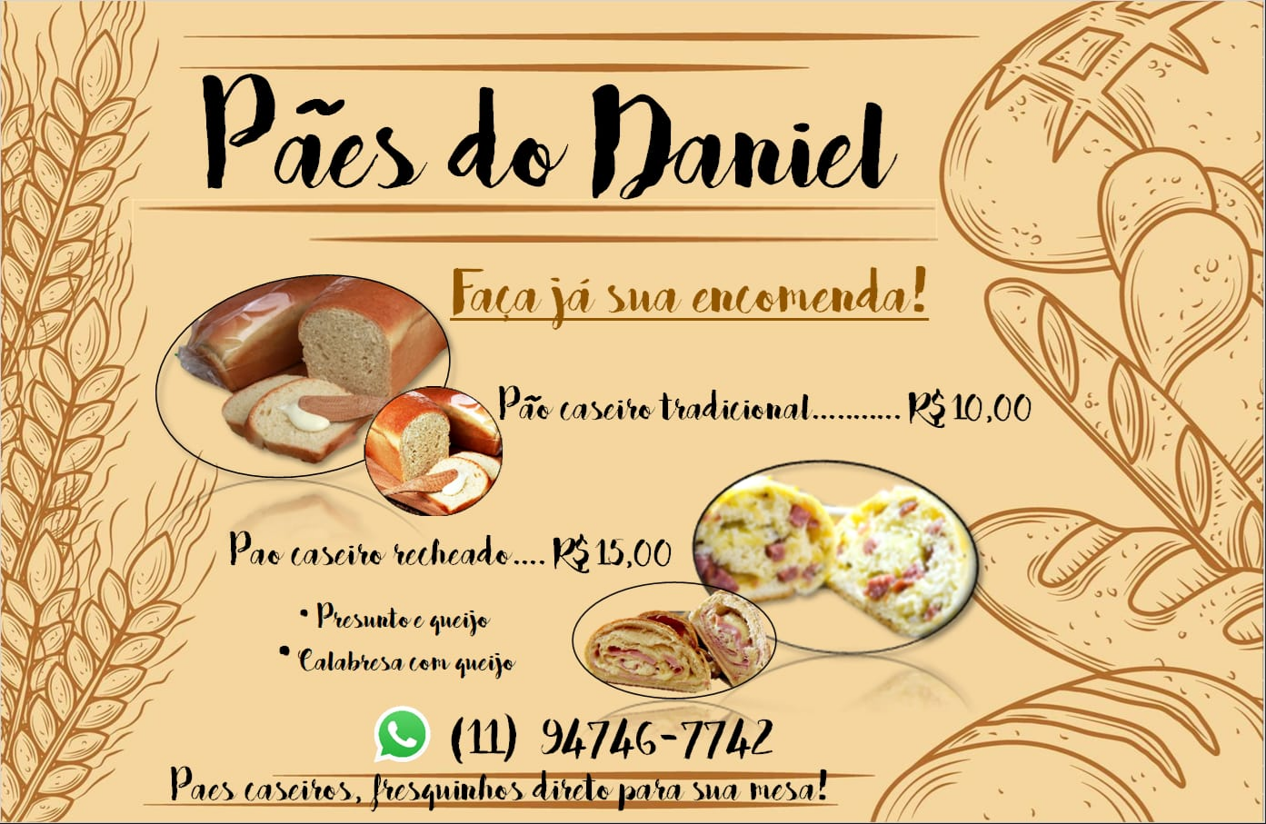 Pães caseiro fresquinho