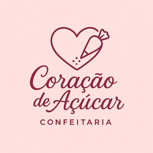 Coração de açúcar confeitaria