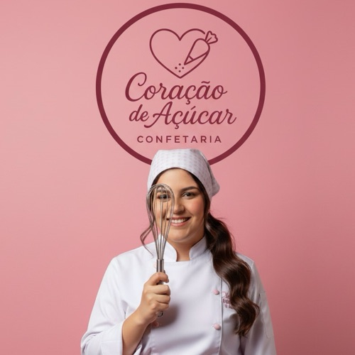Coração de açúcar confeitaria